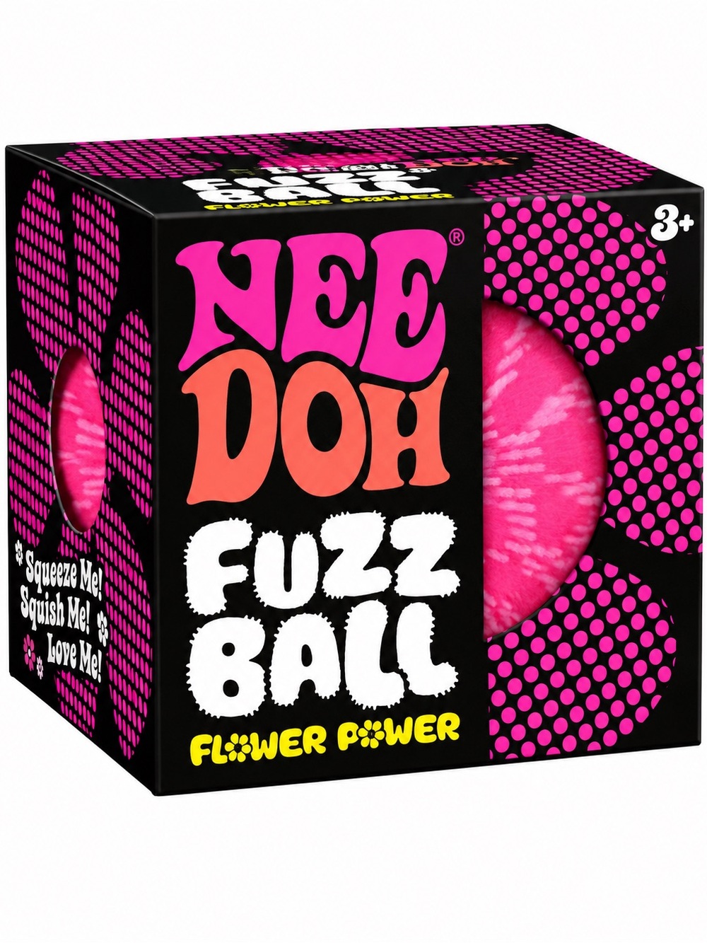 Schylling Needoh Fuzz Ball Flower Power Pink NEW